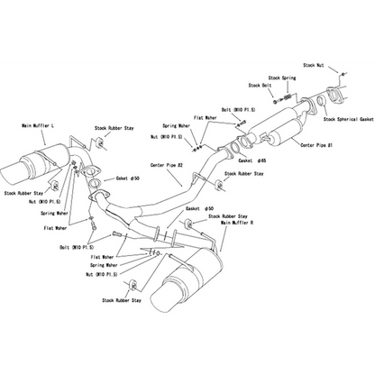 HKS 2022+BRZ/GR86 Hi-Power Muffler SPEC-L | 32016-BT004