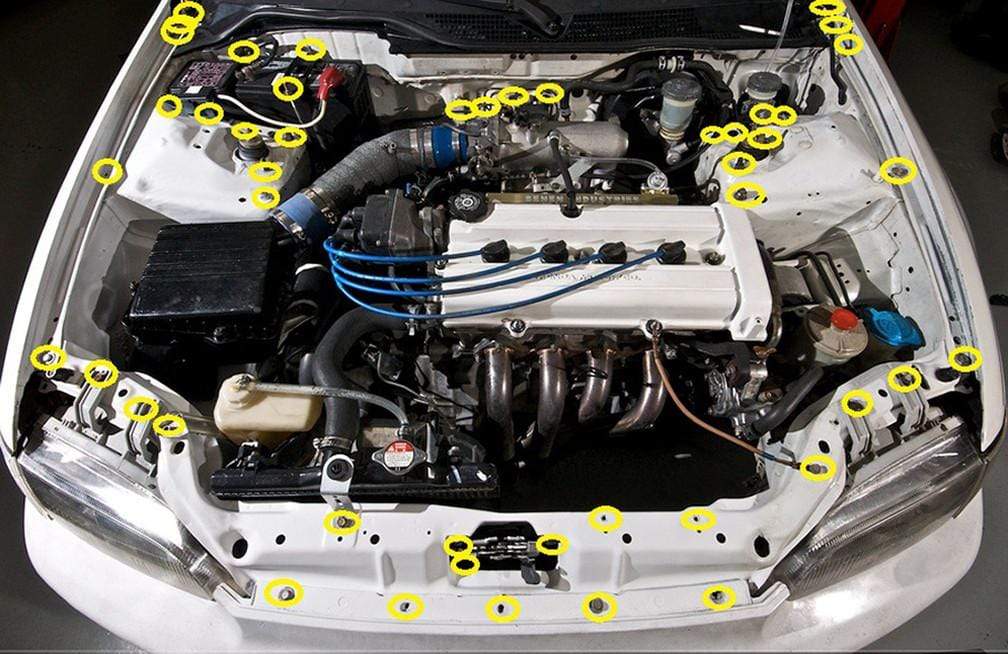 Honda Civic EG (1992 - 1995) Titanium Full Engine Bay Kit - JDMuscleHardware KitsHON-020-Ti-PRPPurple