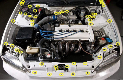 Honda Civic EG (1992 - 1995) Titanium Full Engine Bay Kit - JDMuscleHardware KitsHON-020-Ti-PRPPurple