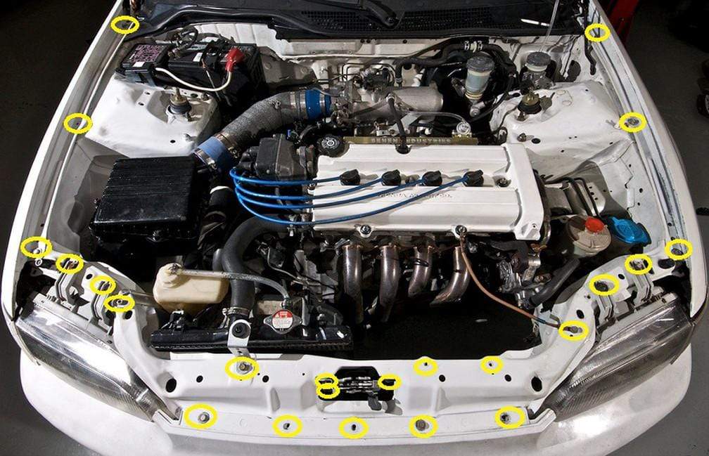 Honda Civic EG (1992 - 1995) Titanium Partial Engine Bay Kit - JDMuscleHardware KitsHON-022-Ti-BLKBlack