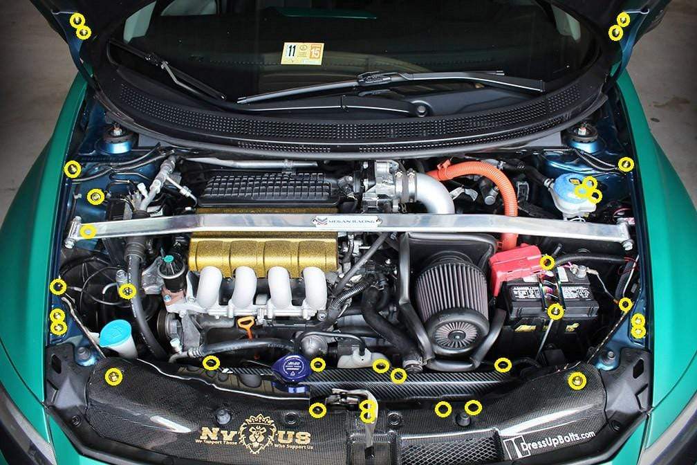 Honda CR - Z CRZ (2011 - 2015) Titanium Ti Engine Bay Kit - JDMuscleHardware KitsHON-029-Ti-GLDGold