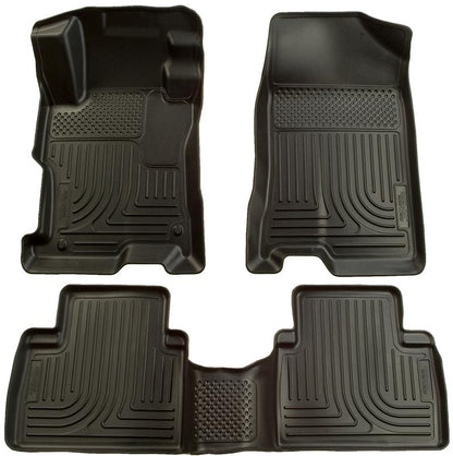 Husky Liners [12-13 Civic] WeatherBeater Front and 2nd Seat Floor Liners - Black - JDMuscleFloor Matshsl98441