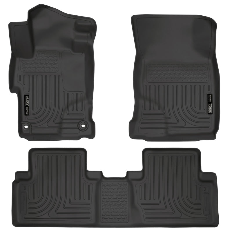 Husky Liners [14-15 Civic] WeatherBeater Front and 2nd Seat Floor Liners - Black - JDMuscleFloor Matshsl99441