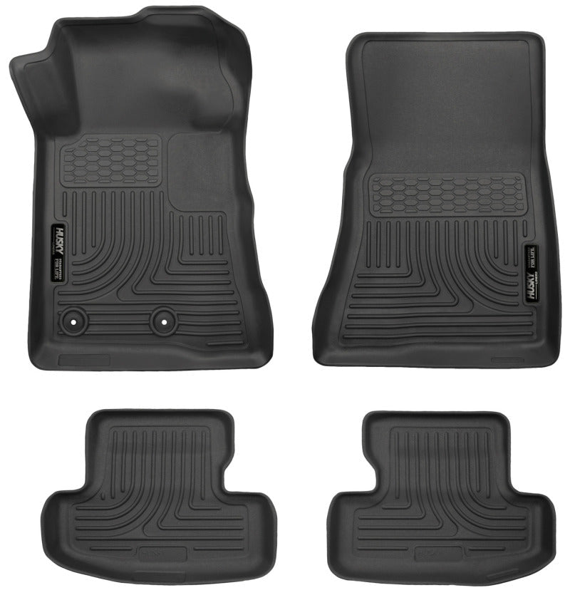 Husky Liners WeatherBeater Black Front & Second Seat Floor Liner for 2015 - 2022 Ford Mustang | hsl99371 - JDMuscleSPK4360677