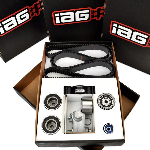 IAG 02 - 14 WRX / 04 - 21 STI / 05 - 12 LGT / 04 - 13 FXT Black Timing Belt Kit w/ OEM Tensioner / Idlers and IAG Guide | IAG - ENG - 5131BK - JDMuscleTiming Belt ComponentsIAG-ENG-5131BK