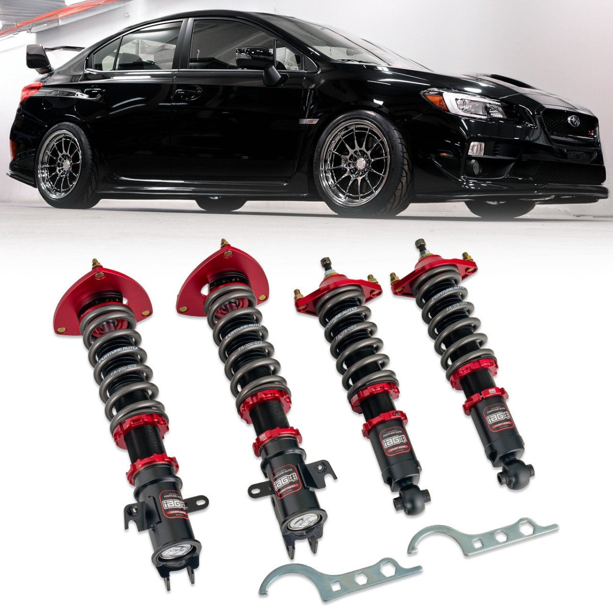 IAG [15 - 21 WRX/STI] Spec Street Series Coilovers by Fortune Auto | IAG - SUS - 1004 - JDMuscleCoiloversIAG-SUS-1004