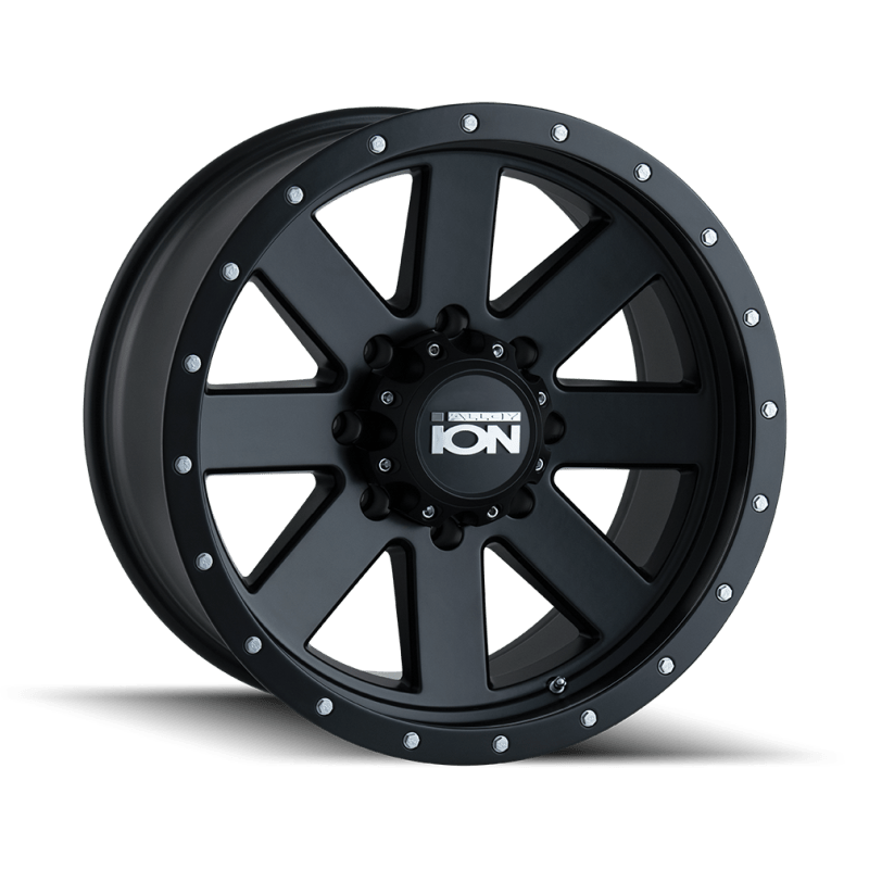 ION Type 134 17x8.5 / 5x114.3 BP / - 6mm Offset / 72.6mm Hub Matte Black/Black Beadlock Wheel - JDMuscleSPK516325