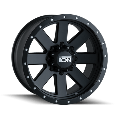 ION Type 134 17x8.5 / 5x114.3 BP / - 6mm Offset / 72.6mm Hub Matte Black/Black Beadlock Wheel - JDMuscleSPK516325