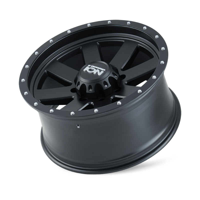ION Type 134 17x8.5 / 5x114.3 BP / - 6mm Offset / 72.6mm Hub Matte Black/Black Beadlock Wheel - JDMuscleSPK516325