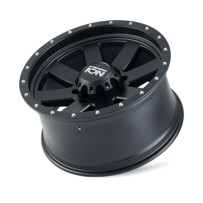 ION Type 134 17x8.5 / 5x114.3 BP / - 6mm Offset / 72.6mm Hub Matte Black/Black Beadlock Wheel - JDMuscleSPK516325