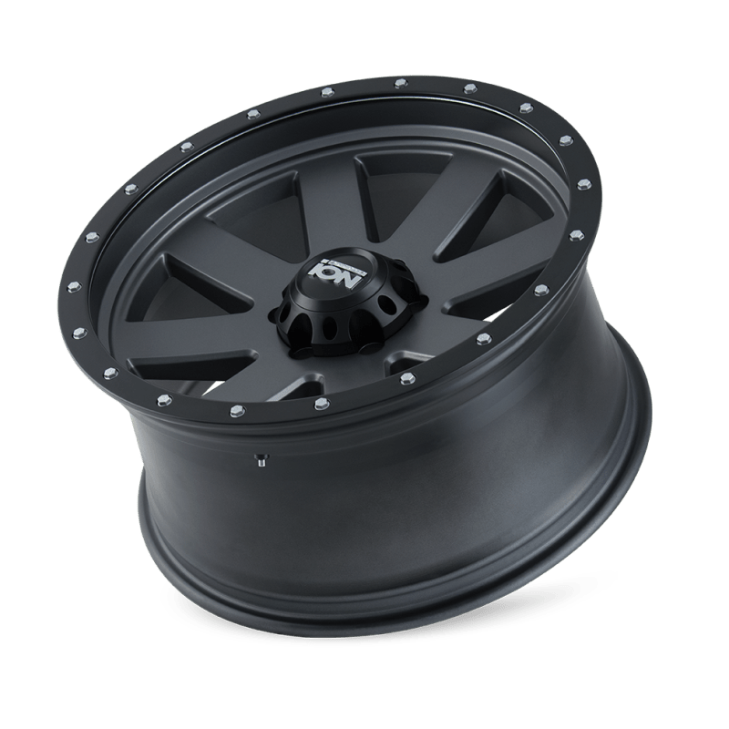 ION Type 134 17x8.5 / 5x114.3 BP / - 6mm Offset / 72.6mm Hub Matte Gunmetal/Black Beadlock Wheel - JDMuscleSPK516326