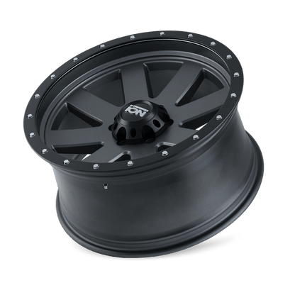 ION Type 134 17x8.5 / 5x114.3 BP / - 6mm Offset / 72.6mm Hub Matte Gunmetal/Black Beadlock Wheel - JDMuscleSPK516326