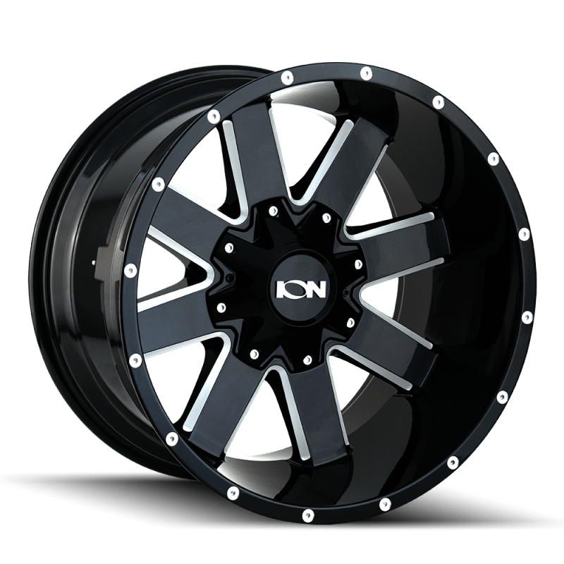 ION Type 141 17x9 / 5x114.3 BP / - 12mm Offset / 87mm Hub Gloss Black Milled Wheel - JDMuscleSPK516475