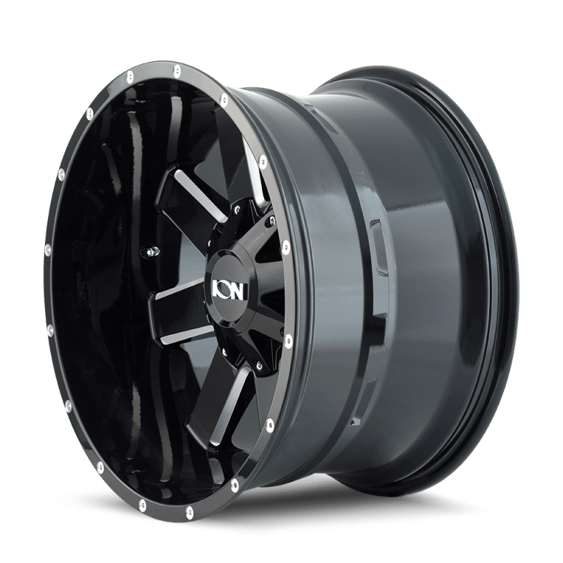 ION Type 141 17x9 / 5x114.3 BP / 18mm Offset / 87mm Hub Gloss Black Milled Wheel - JDMuscleSPK516476