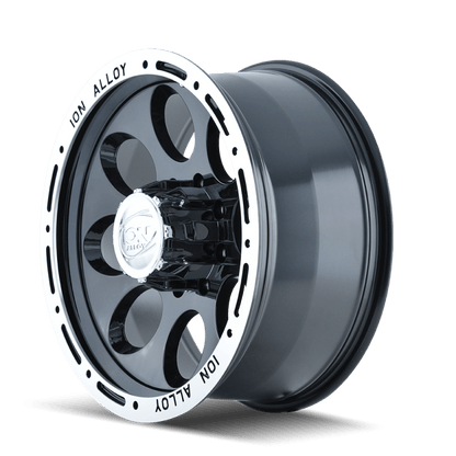 ION Type 174 16x8 / 5x114.3 BP / - 5mm Offset / 83.82mm Hub Black/Machined Wheel - JDMuscleSPK516826