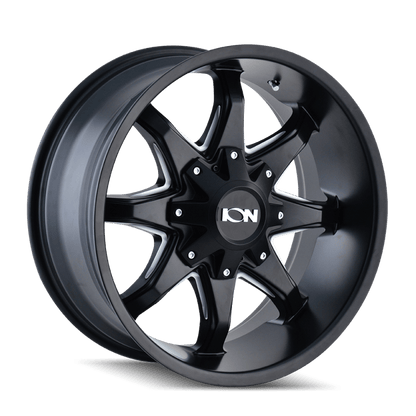 ION Type 181 18x9 / 5x114.3 BP / 18mm Offset / 87mm Hub Satin Black/Milled Spokes Wheel - JDMuscleSPK516960