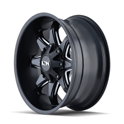 ION Type 181 18x9 / 5x114.3 BP / 18mm Offset / 87mm Hub Satin Black/Milled Spokes Wheel - JDMuscleSPK516960