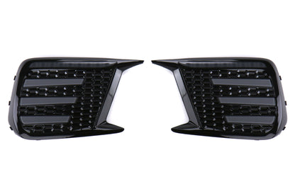 OLM Smoked Tri Bar Fog Light Bezel (No Fog Hole) - 2018-2021 Subaru WRX / STI