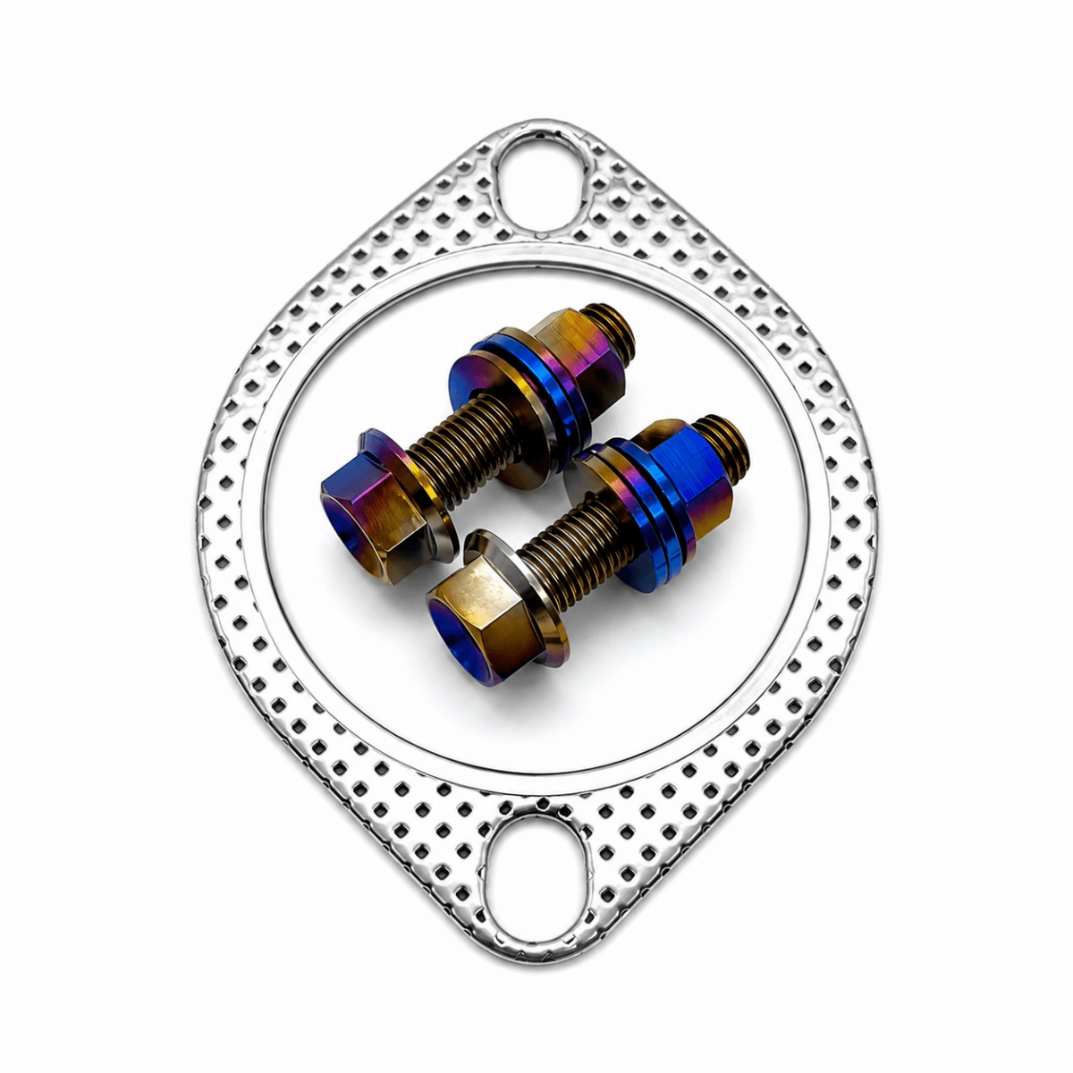 JDC Titanium 3" Exhaust Gasket & Bolt Set - JDMuscleUniversal Titanium HardwareJDC-TI-EXGBS + VIB1458Burnt