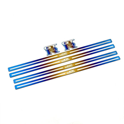 JDC Titanium Door Sill Plates (R35 GT - R) - JDMuscleBadgesJDC-TI-GTR-LDSP-FULLBurntFull KitJDC Titanium