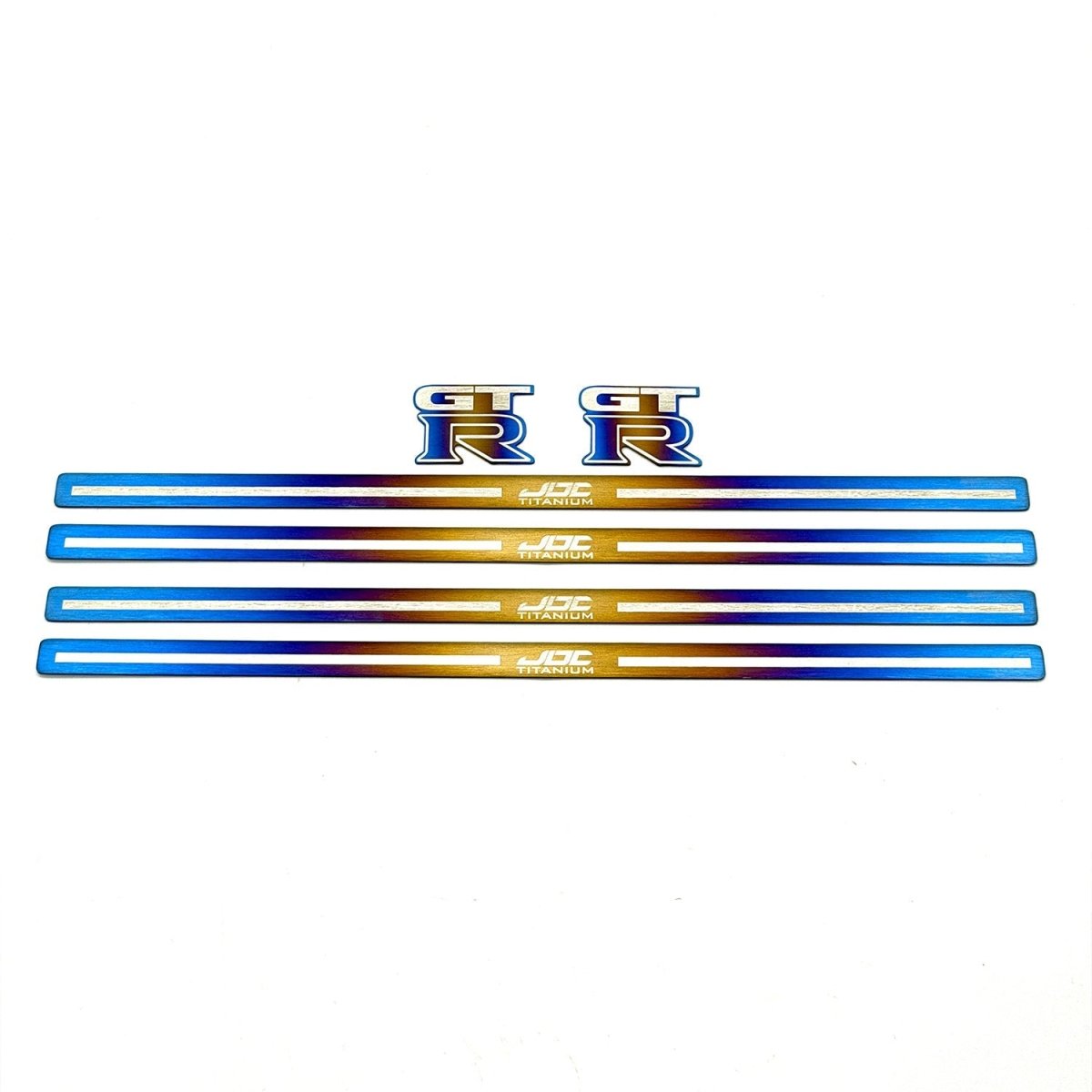 JDC Titanium Door Sill Plates (R35 GT - R) - JDMuscleBadgesJDC-TI-GTR-LDSP-FULLBurntFull KitJDC Titanium