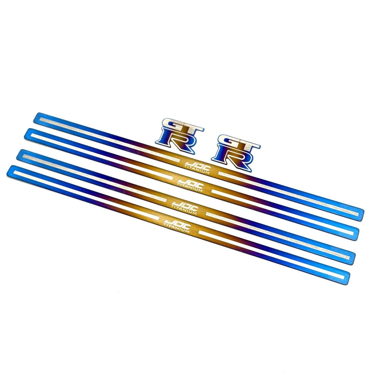 JDC Titanium Door Sill Plates (R35 GT - R) - JDMuscleBadgesJDC-TI-GTR-LDSP-FULLBurntFull KitJDC Titanium