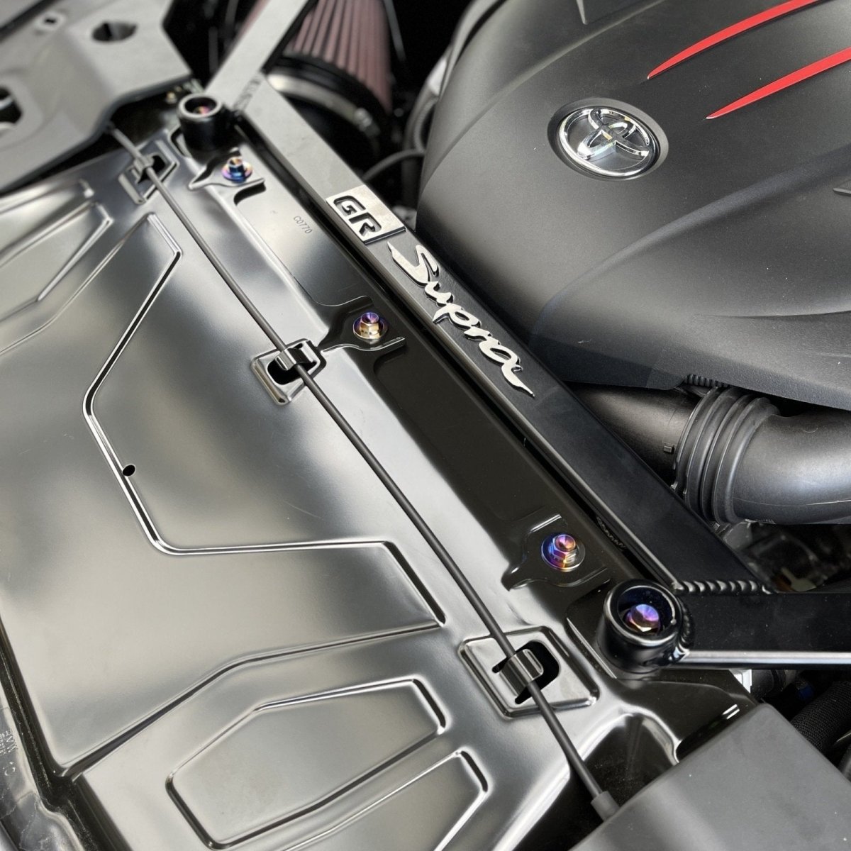 JDC Titanium Engine Bay Dress - Up Hardware Kit (A90/A91 Supra) - JDMuscleEngine Dress - UpJDC-TI-A90-FEBHKBurnt