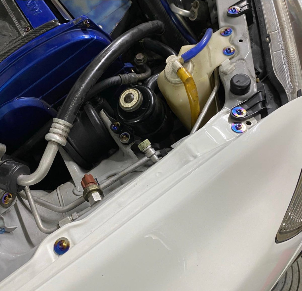 JDC Titanium Engine Bay Dress - Up Hardware Kit (Evo 8/9) - JDMuscleEngine Dress - UpJDC-TI-EVO89-EBHK-S1-FFA-TIStage 1Flush - Fit Allen Head BoltsBurnt