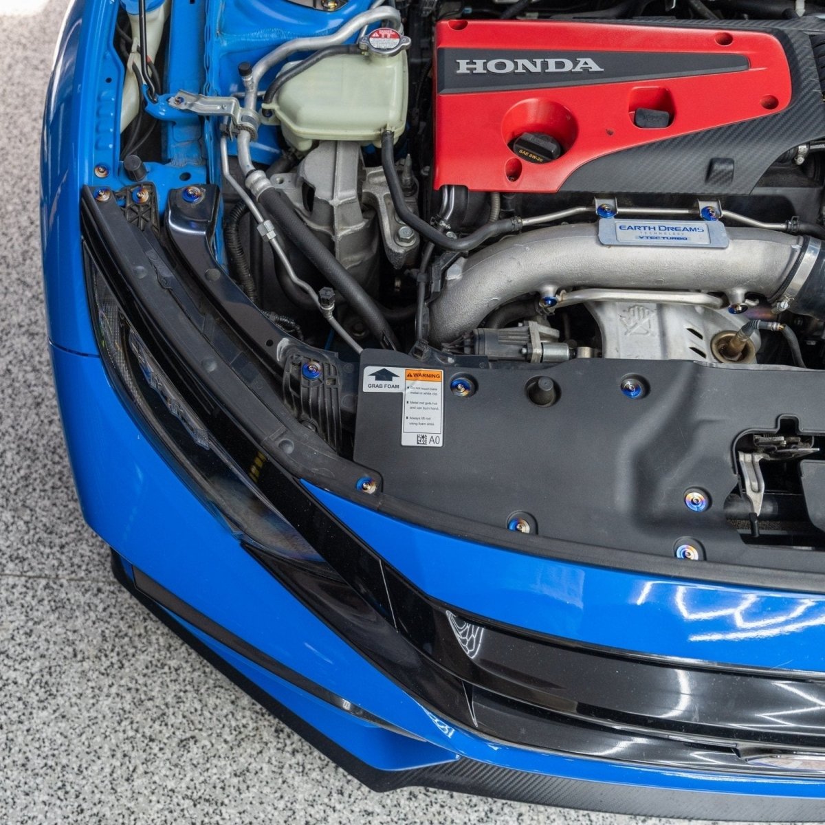 JDC Titanium Engine Bay Dress - Up Hardware Kit (Honda FK8 Type R) - JDMuscleEngine Dress - UpJDC-TI-FK8-FULLEBK-TIBurnt
