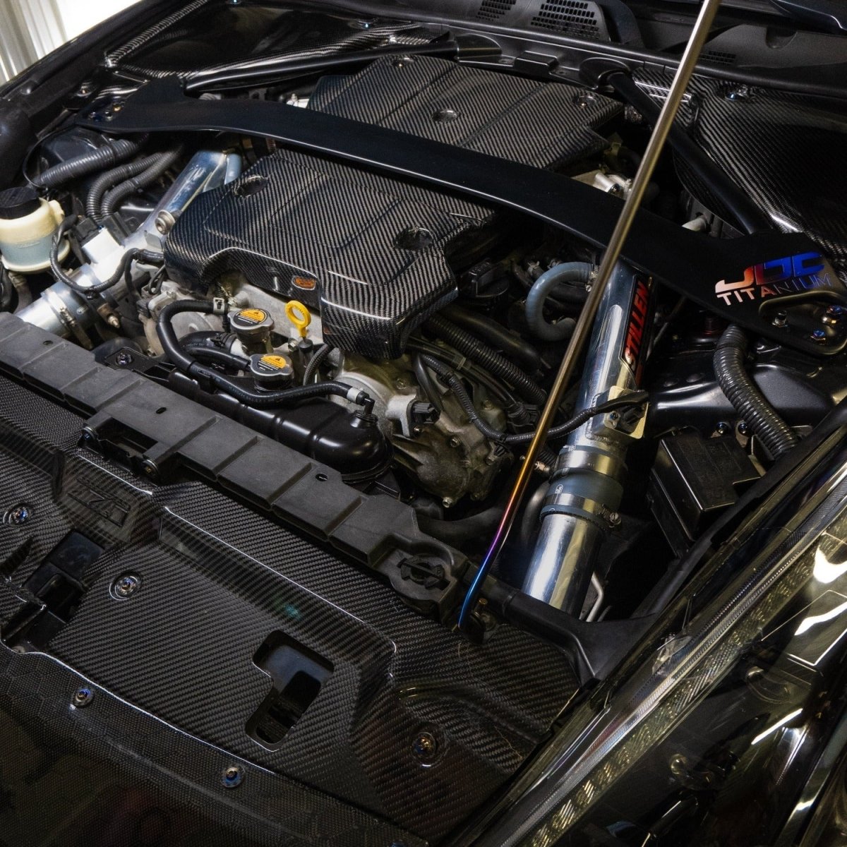 JDC Titanium Engine Bay Dress - Up Hardware Kit (Nissan 370Z) - JDMuscleEngine Dress - UpJDC-TI-370Z-FEBHK-BKStage 1Burnt