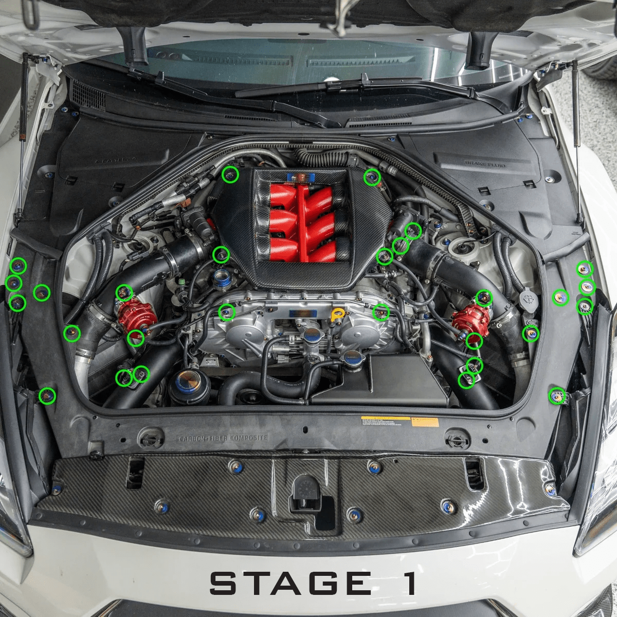 JDC Titanium Engine Bay Dress - Up Hardware Kit (R35 GT - R) - JDMuscleEngine Dress - UpJDC-TI-GTR-FEBHK-STG1Stage 1BurntFlush - Fit Allen