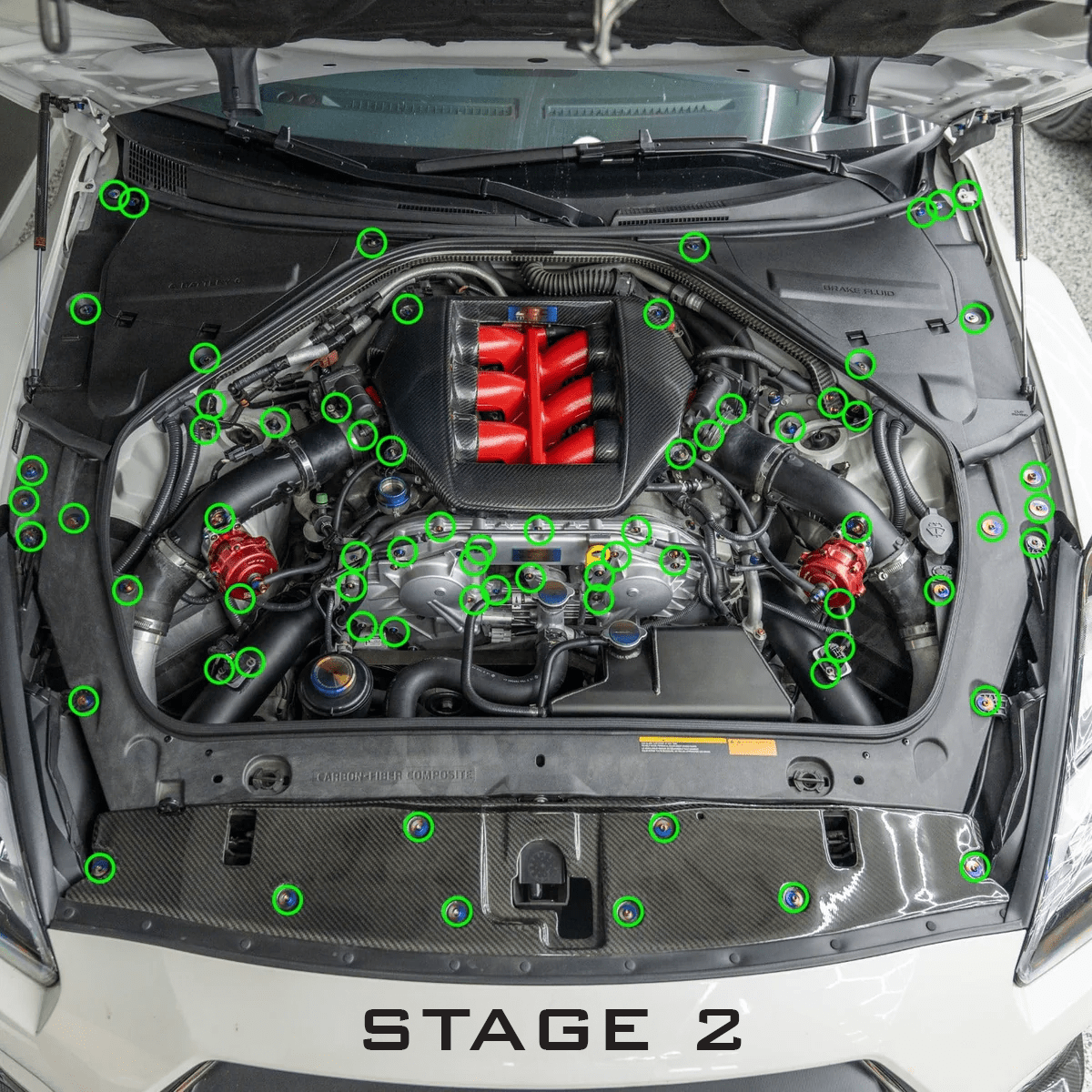 JDC Titanium Engine Bay Dress - Up Hardware Kit (R35 GT - R) - JDMuscleEngine Dress - UpJDC-TI-GTR-FEBHK-STG1Stage 1BurntFlush - Fit Allen