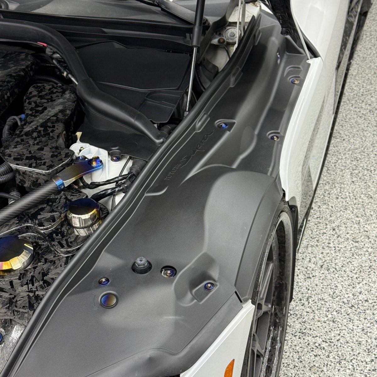 JDC Titanium Fender Plastic Clip Replacement Kit (A90/91 Supra) - JDMuscleEngine Dress - UpJDC-TI-A90-FPCRK+PLAQUESFull Kit (Including titanium plaques)Burnt