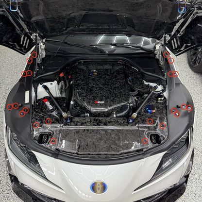 JDC Titanium Fender Plastic Clip Replacement Kit (A90/91 Supra) - JDMuscleEngine Dress - UpJDC-TI-A90-FPCRK+PLAQUESFull Kit (Including titanium plaques)Burnt