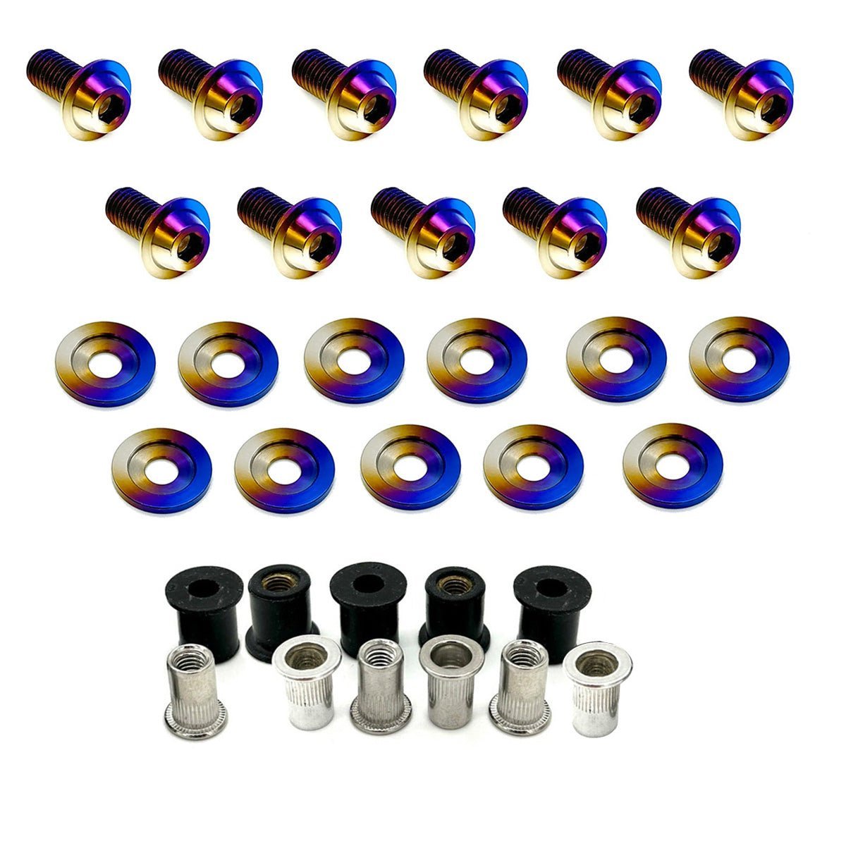 JDC Titanium Fender Weather Strip Hardware (370Z) - JDMuscleEngine Dress - UpJDC-TI-370Z-FNDR-STRP-HWBurnt