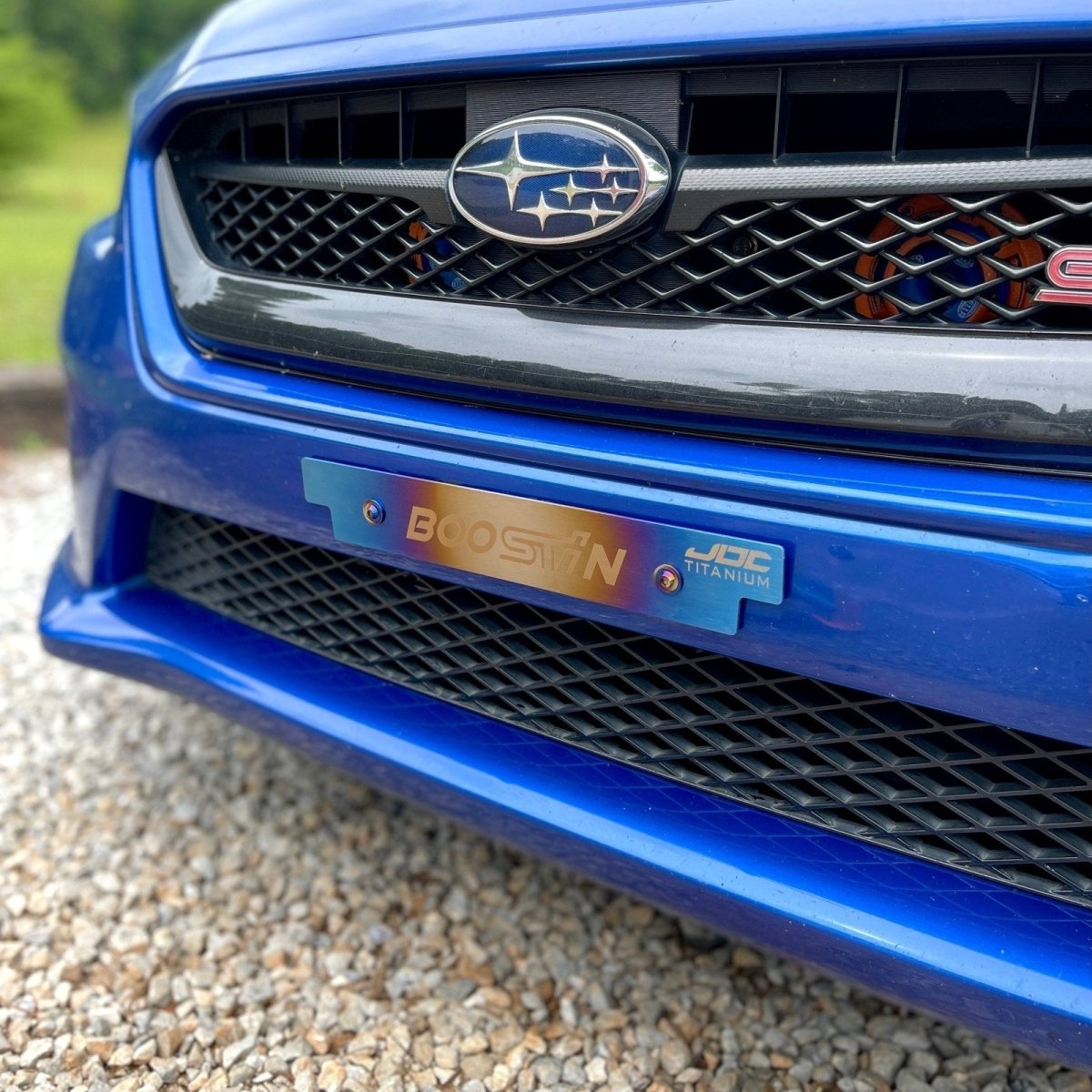 JDC Titanium Front License Plate Delete Kit | Subaru Applications/Universal - JDMuscleLicense Plate Brackets, Deletes & RelocationsJDC-TI-15SUBI-LPDBurnt"STi"