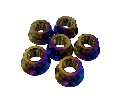 JDC Titanium Hood Bracket Replacement Nuts (R35 GT - R) - JDMuscleEngine Dress - UpJDC-TI-GTR-HBRN-12P12 PointBurnt