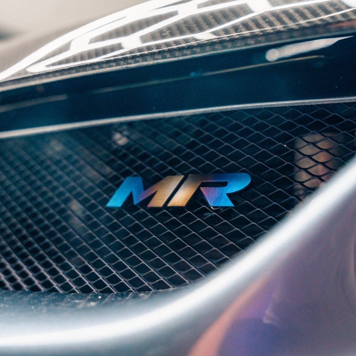 JDC Titanium "MR" Front Grill Badge (Evo 8/9) - JDMuscleBadgesJDC-TI-MR-MGRILLBurnt