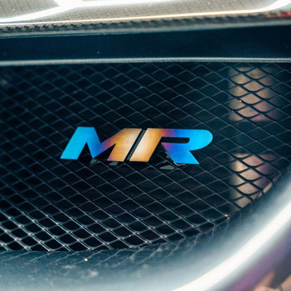 JDC Titanium "MR" Front Grill Badge (Evo 8/9) - JDMuscleBadgesJDC-TI-MR-MGRILLBurnt