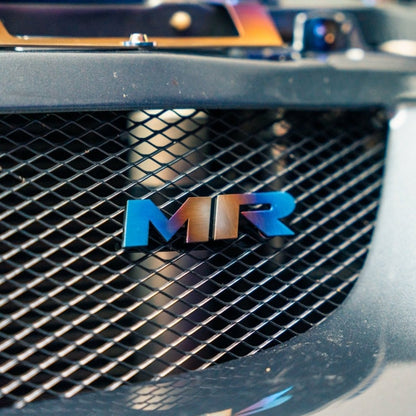JDC Titanium "MR" Front Grill Badge (Evo 8/9) - JDMuscleBadgesJDC-TI-MR-MGRILLBurnt