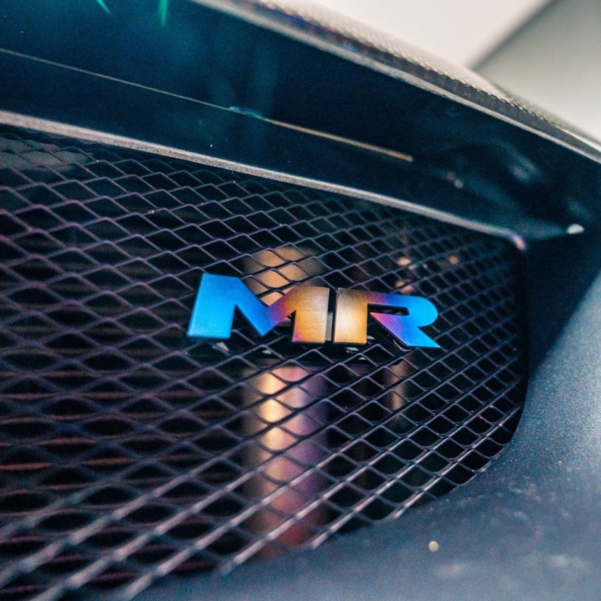 JDC Titanium "MR" Front Grill Badge (Evo 8/9) - JDMuscleBadgesJDC-TI-MR-MGRILLBurnt
