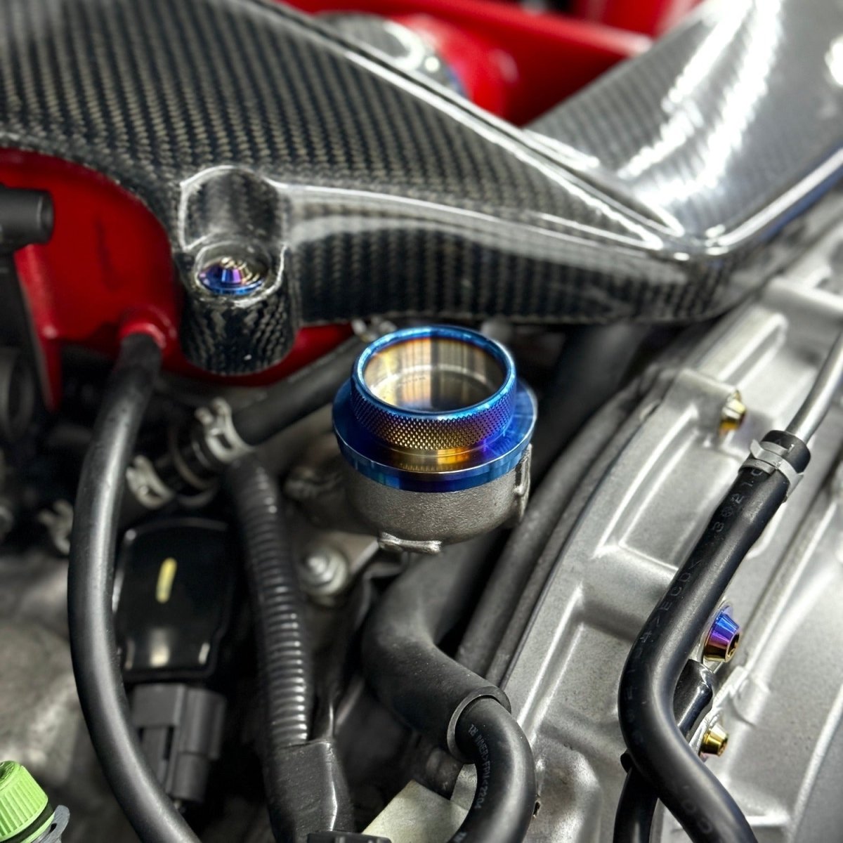 JDC Titanium Oil Cap (R35 GT - R/ Multiple Nissan Applications) - JDMuscleOil CapsJDC-TI-NISSAN-OCBurnt