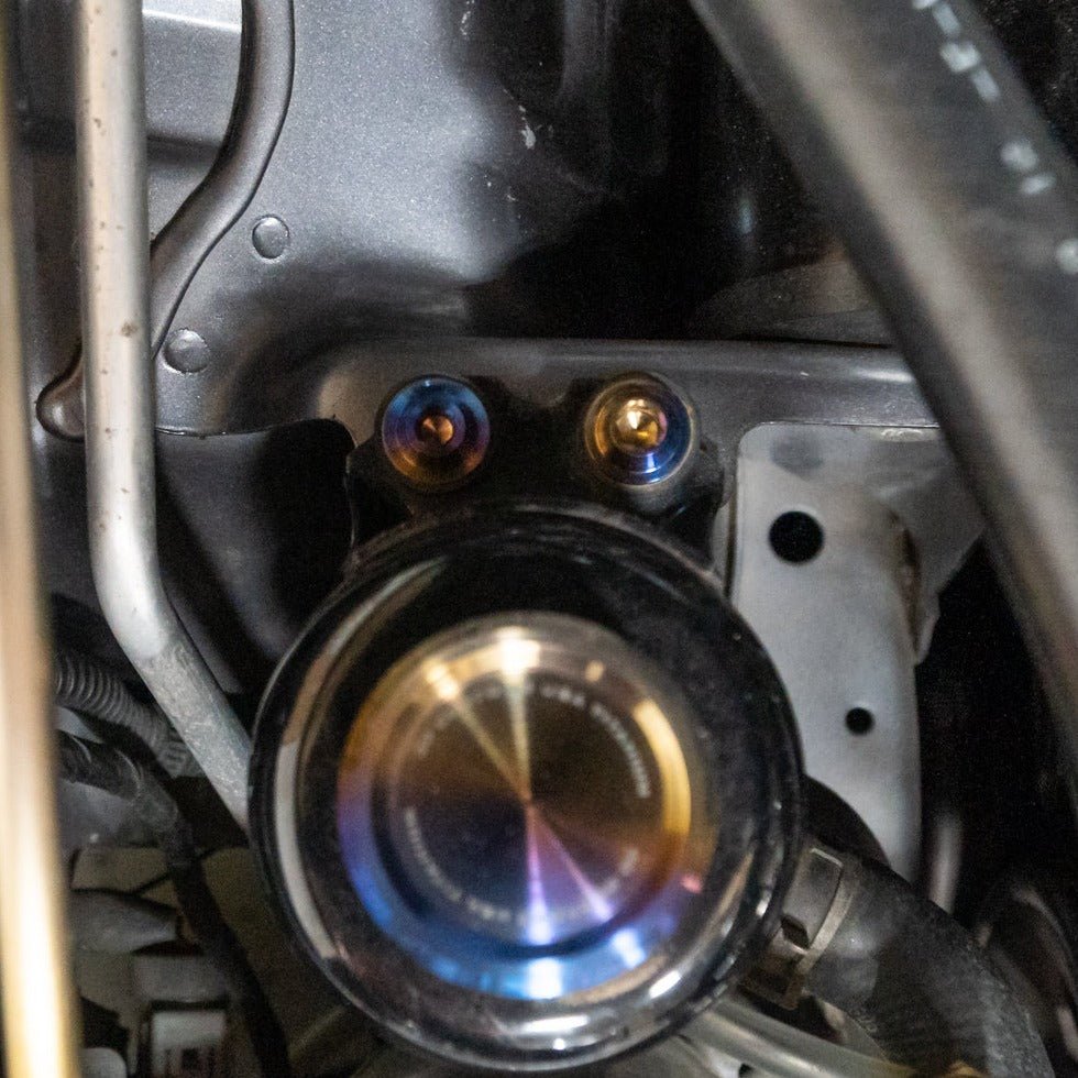 JDC Titanium Power Steering Reservoir Bolt Replacement Kit (Evo 8/9/X) - JDMuscleEngine Dress - UpJDC-TI-EVO89X-PSRHK-FFAFlush - Fit Allen HeadBurnt