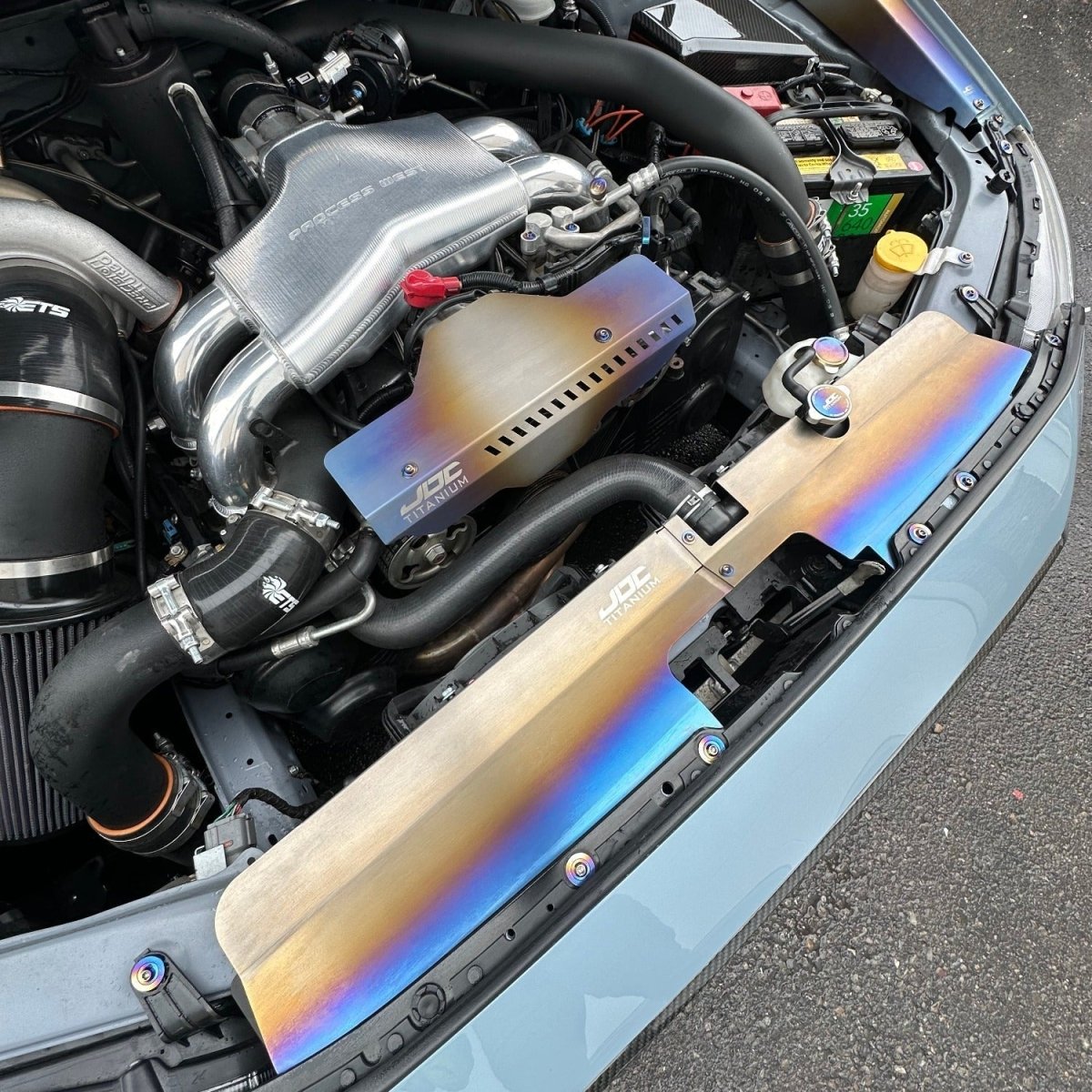 JDC Titanium Radiator Cooling Shroud (15 - 21 WRX/STi) - JDMuscleCooling System ComponentsJDC-TI-1521WRXSTI-RCS-OEMFor use with OEM Intake ScoopBurntJDC Titanium Only