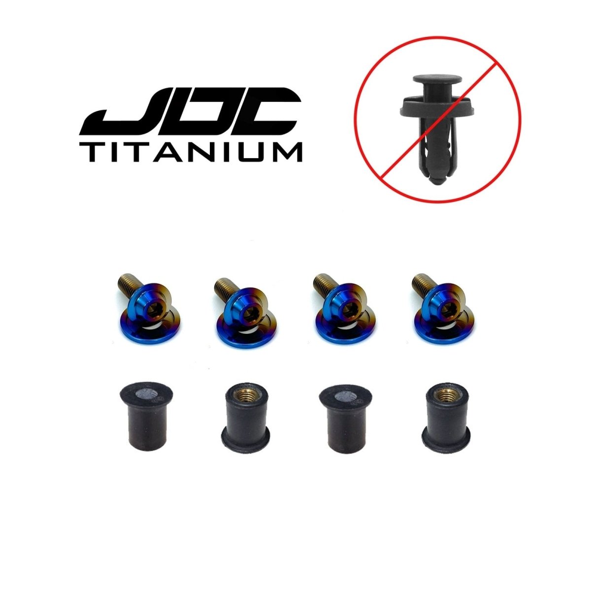 JDC Titanium Radiator Cooling Shroud Plastic Clip Replacement Kit (Evo 8/9) - JDMuscleEngine Dress - UpJDC-TI-EVO89-RCSPCRBurnt