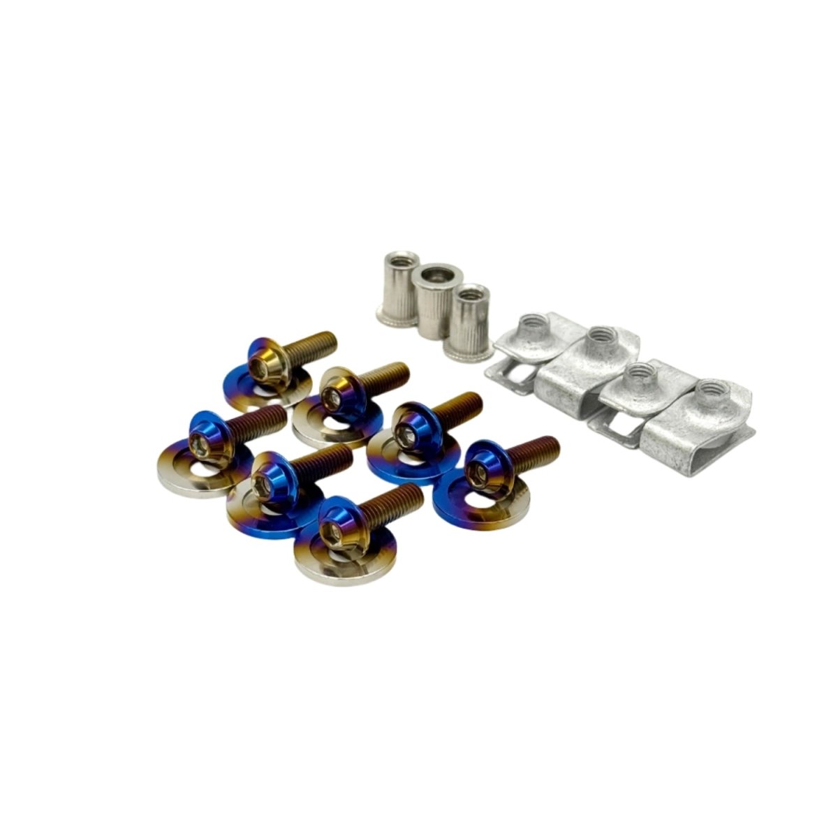 JDC Titanium Radiator Shroud Plastic Clip Replacement Kit (23+ GR Corolla) - JDMuscleEngine Dress - UpJDC-TI-GRC-RPCR-FFA-TIFlush - Fit Allen Head BoltsBurnt