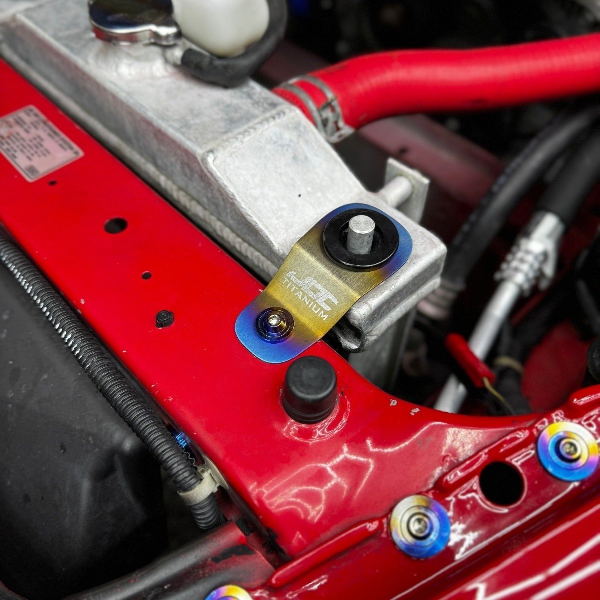 JDC Titanium Radiator Stay Bracket | Honda S2000, EK, EM, & EJ Models - JDMuscleRadiator BracketsJDC-TI-HONDA-RSB-S2000-NOHWHonda S2000 (Set of 2 Brackets) No HardwareBurnt