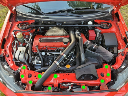 JDC Titanium Radiator Support Area Hardware Replacement Kit (Evo X) - JDMuscleEngine Dress - UpJDC-TI-EVOX-RSAHRKBurnt