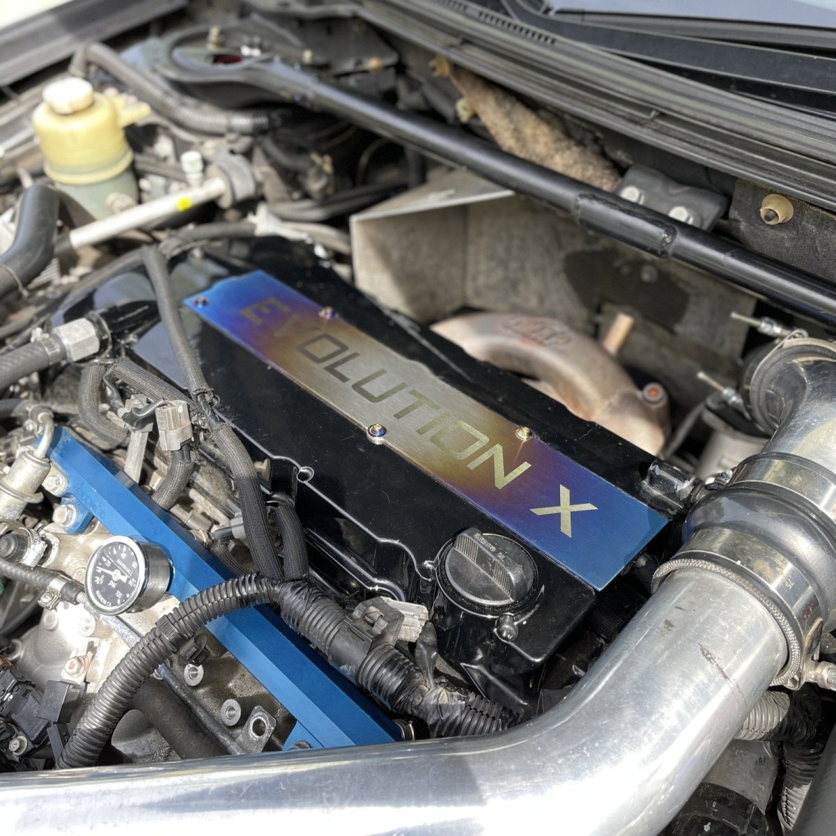 JDC Titanium Spark Plug Cover (Evo X) - JDMuscleSpark Plug CoversJDC-TI-EVOX-SPCBurntSmall JDC Titanium Only