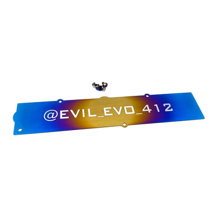 JDC Titanium Spark Plug Cover (Evo X) - JDMuscleSpark Plug CoversJDC-TI-EVOX-SPCBurntSmall JDC Titanium Only